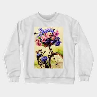 Watercolor bike Crewneck Sweatshirt